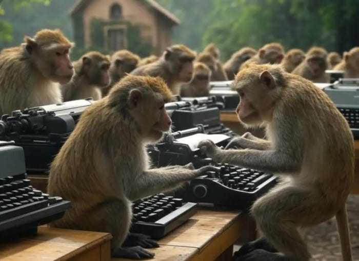AI Optimizes Monkeys Typing Shakespeare