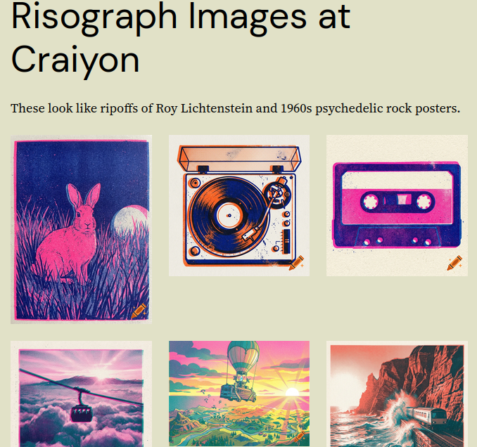 Risograph Images at Craiyon
